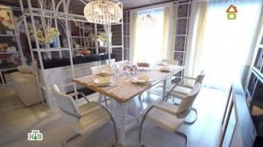 Глянцевая жизнь для проходной гостиной в бревенчатом доме 14.05.2016