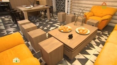 Гостиная цвета тыквы с дубовым конструктором 27.02.2016