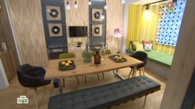 Гостиная с необычным потолком и эркером-трасформером 16.04.2016