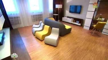 Гостиная с новым камином и зеркальной стеной с пробковым лесом 30.01.2016