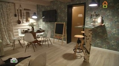 Гостиная со смешением русского народного и английского стилей 01.02.2014