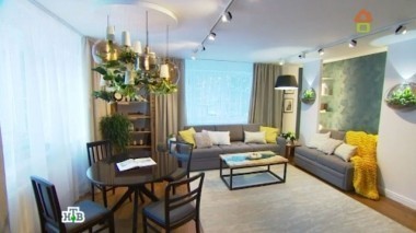 Морская тема и цветочный сюрприз на потолке в гостиной с историей 21.01.2017