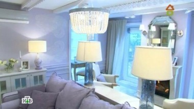 Образ павлово-посадского платка в нежной гостиной со смешанным оформлением 30.04.2016