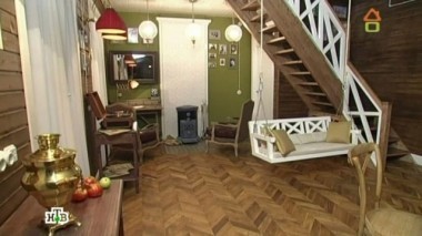 Веранда в стиле ретро с буржуйкой, качелями и патефоном 05.10.2013