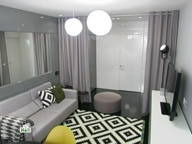 Гостиная с черным полом и 3D-стенами 13.10.2012