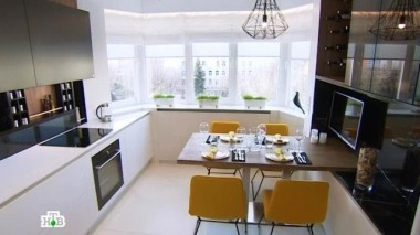 Контрастный интерьер для кухни с теплым деревом и лимонным акцентом 22.04.2016