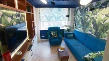 Оазис для релакса и чемоданное настроение в гостиной с банановыми пальмами 04.03.2017