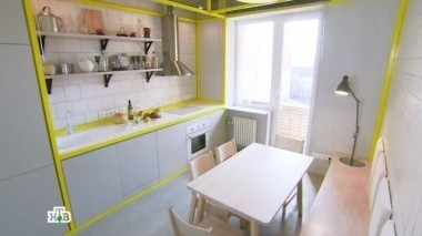 Смелый интерьер в серых тонах с контурным акцентом желтого 30.04.2016