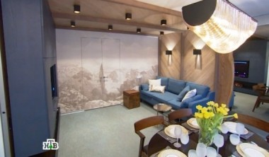 Яркое смешение стилей и грамотное зонирование для гостиной, кухни и лоджии 16.12.2016